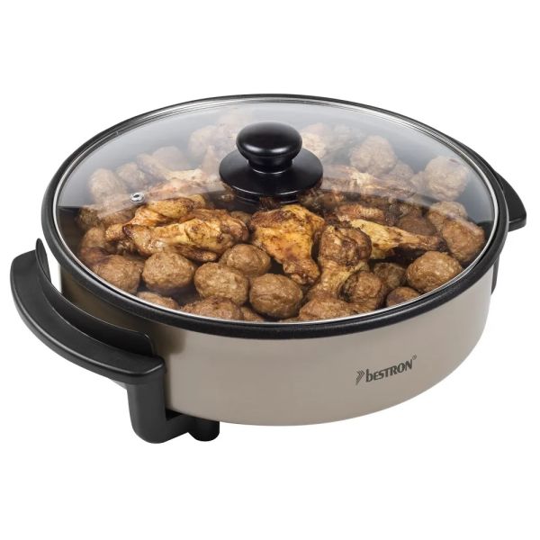 Bestron AHP1200SAT Multifunktion Party/SnackPfanne Satin