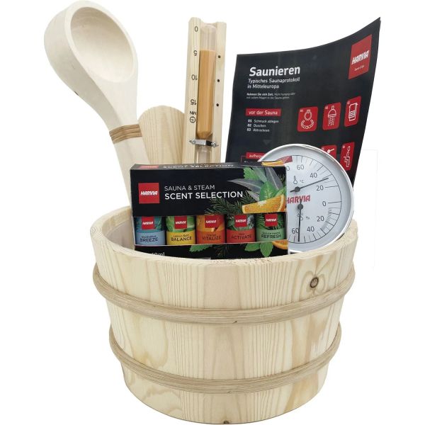 Harvia Saunazubehör Set Basic 11-teilig, deutsch