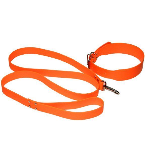 TPU Hunde Halsband und Leine neon-orange Windhund
