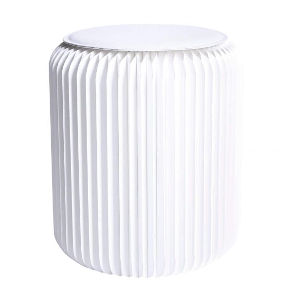 Stooly - Falthocker aus Karton, weiss/weiss