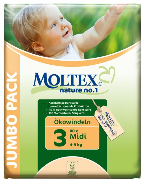 Ökowindel Moltex nature no.1, Midi 4-9 kg