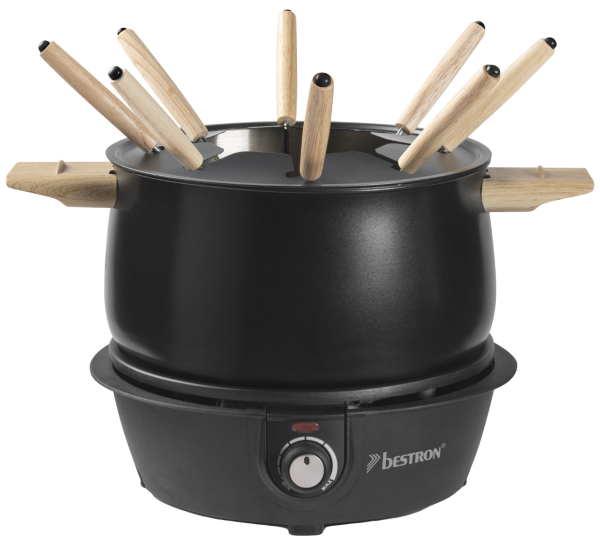Bestron AFD850BW Fondue Set, black&wood