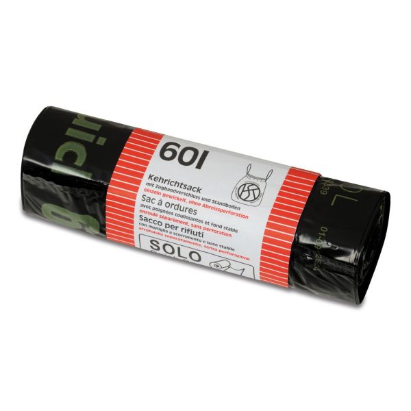 OKS Kehrichtsack 60l; Zugbandverschlussband & Standboden, 20x10 Stk.