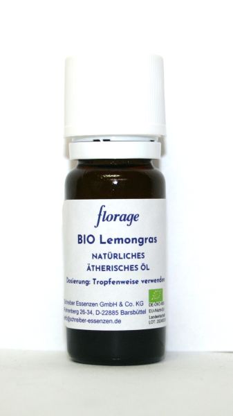 BIO Lemongras 100% natürliches ätherisches Öl, zertifiziert, 10 ml
