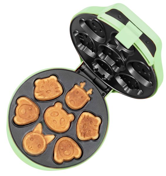 Bestron AAW700G Mini-Cookie-Maker in lustigen Tiermotiven grün