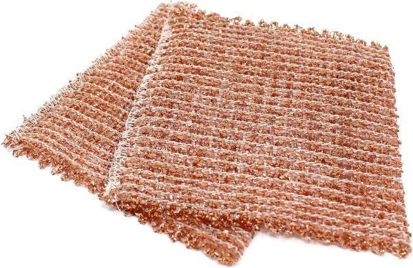 Kupfertuch / Kupferlappen / Topfreiniger 15x15cm, 2er Set
