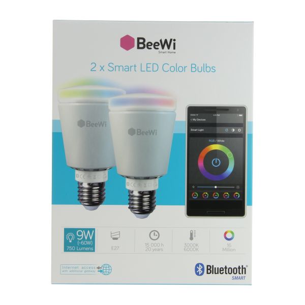 2x Smart LED Lampe Glühbirne 9W E27, Bluetooth, RGB