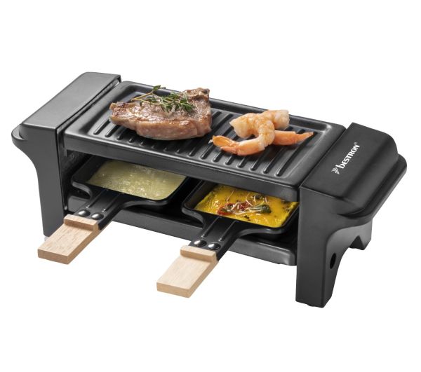 Bestron ARG150BW Mini Raclette Grill, black&wood