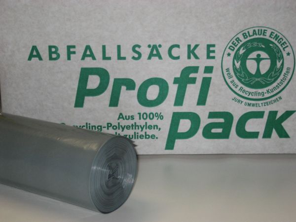 Zugband Müllsäcke LDPE, 60L, grau, 640x710+50mm, 25my, 20x25 Stk.