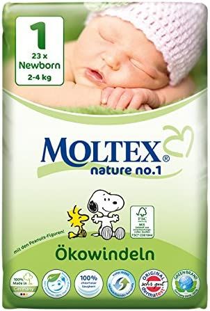 Ökowindel Moltex nature no.1, Newborn 2-4 kg, 6 x 23 Stk.