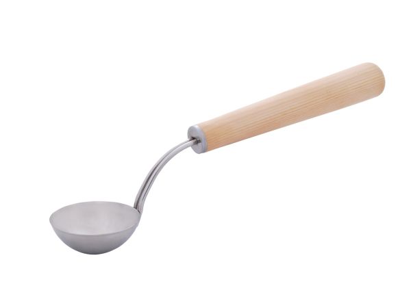 Sauna Schöpfkelle aus Edelstahl mit Holzgriff 200ml, 40 cm