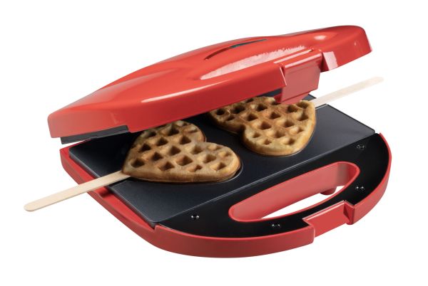 Bestron AWMS200R Herzwaffelautomat Waffel am Stiel, rot