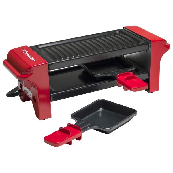 Bestron AGR102 Mini Raclette Grill, rot/schwarz