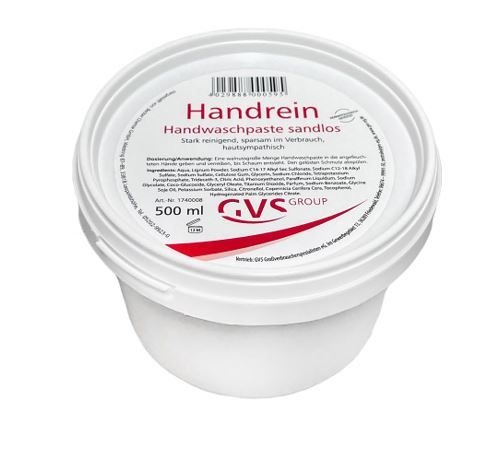 Handrein, Handwaschpaste sandfrei, 500ml Dose