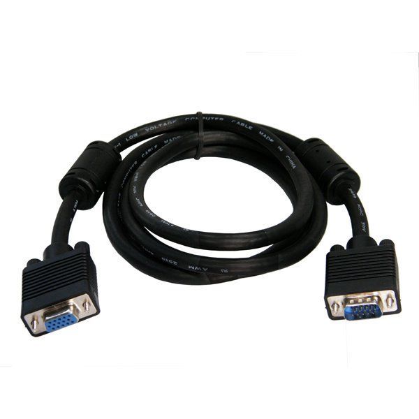 1,8 m VGA Kabel HD15 Stecker auf HD15 Buchse mit Ferritkern
