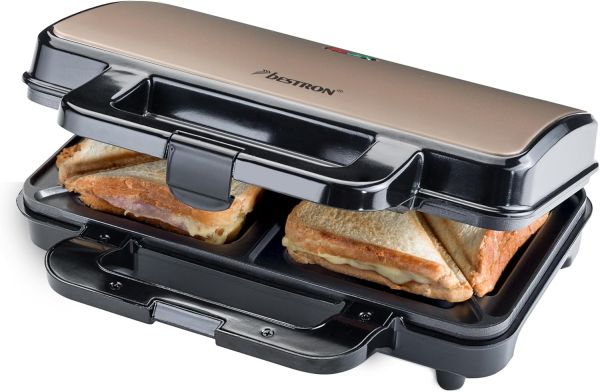 Bestron ASM90XLSAT Sandwich Toaster XL Satin