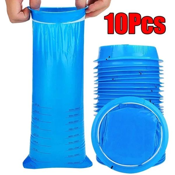10x Spuckbeutel mit Ring, Einweg Brechbeutel, Kotztüte 1000 ml
