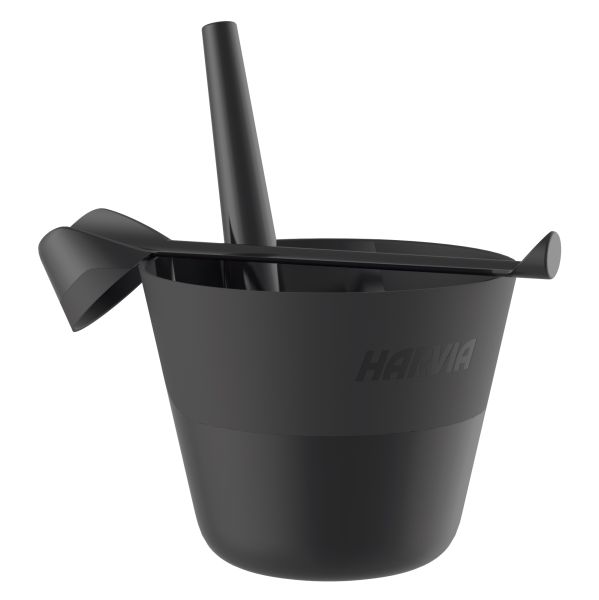 Harvia Click Kübel und Schöpfkelle Sauna-Set, schwarz