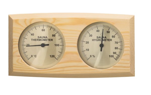 Thermo-Hygrometer, Doppel-Messinstrument abgerundet Kiefer