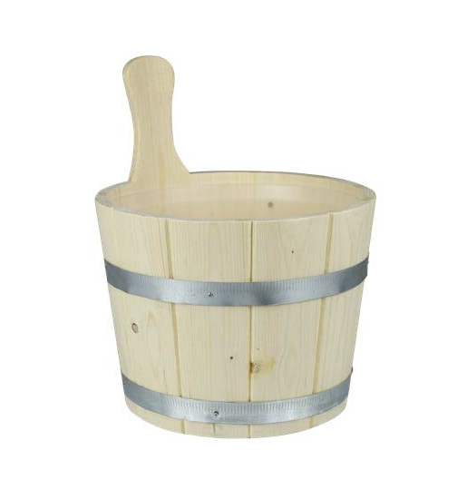 Sentiotec Holzeimer mit Metallring 7 Liter