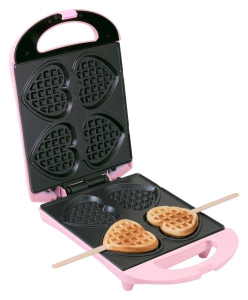 Bestron DSW271P Herzwaffelautomat am Stiel, pink