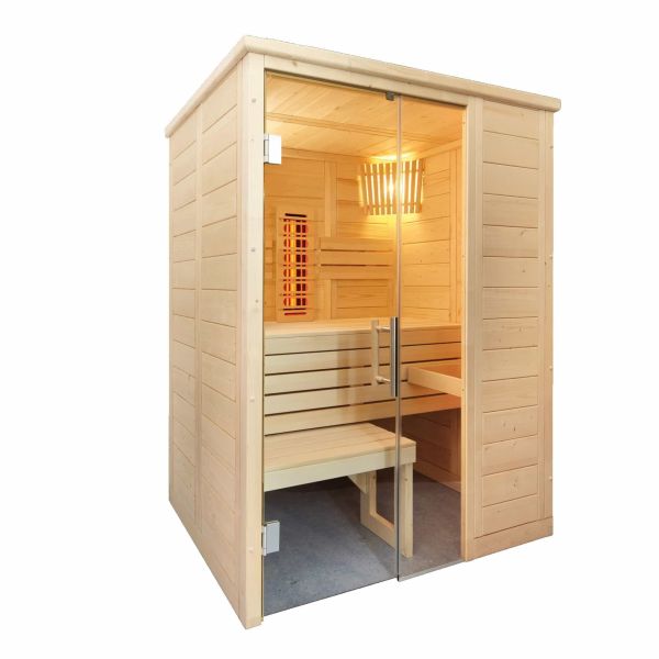 Massivholzsauna Alaska Mini Infra+ 1600 x 1100 x 2040 mm